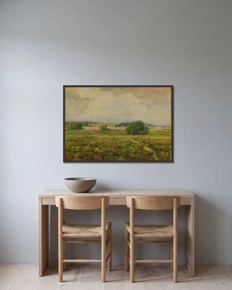 Über die Felder Marylands von William Henry Holmes gerahmt an einer Wand