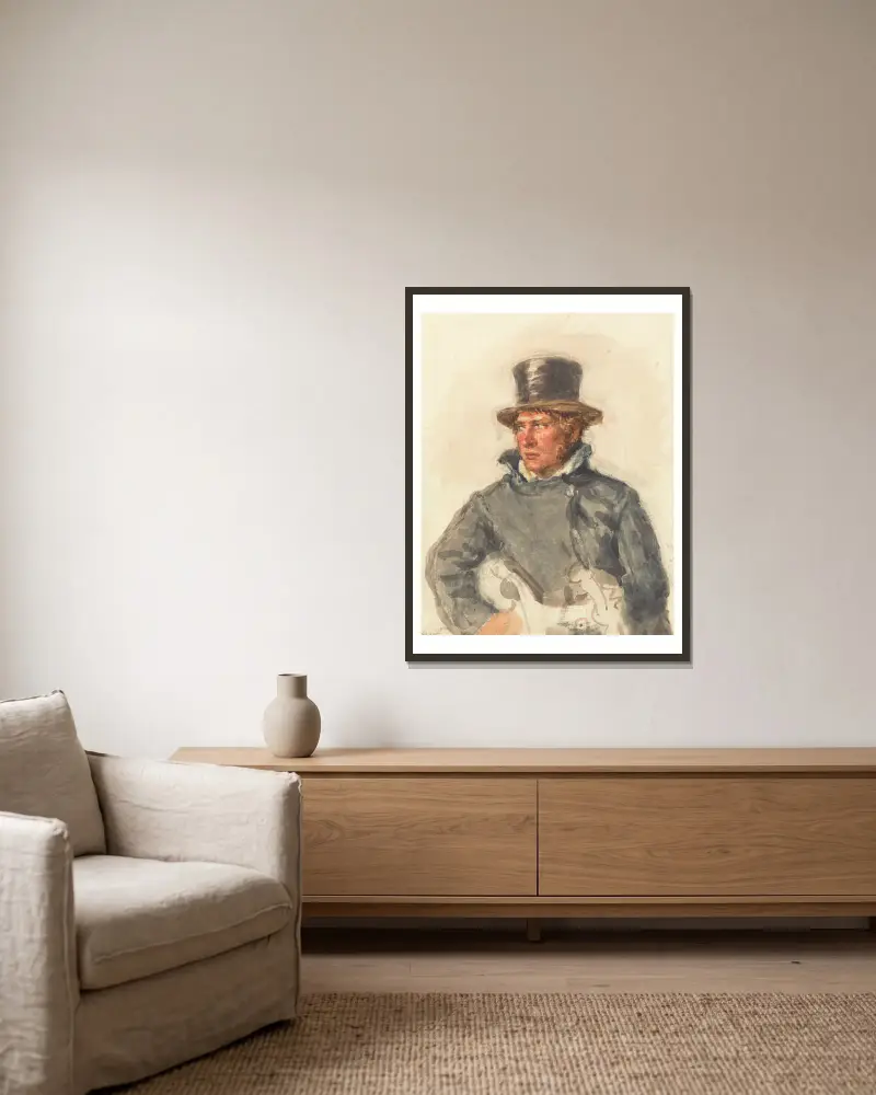 Ein Postillon von William Henry Hunt gerahmt an einer Wand