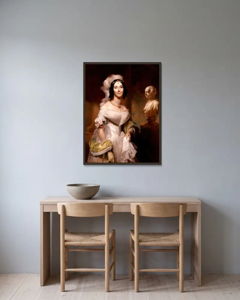 Angelica Singleton Van Buren (Mrs. Abraham Van Buren) von Henry Inman gerahmt an einer Wand
