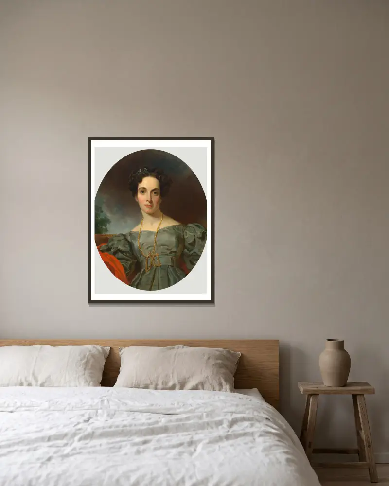 Emma Embury, 1832, Henry Inman w ramie na ścianie