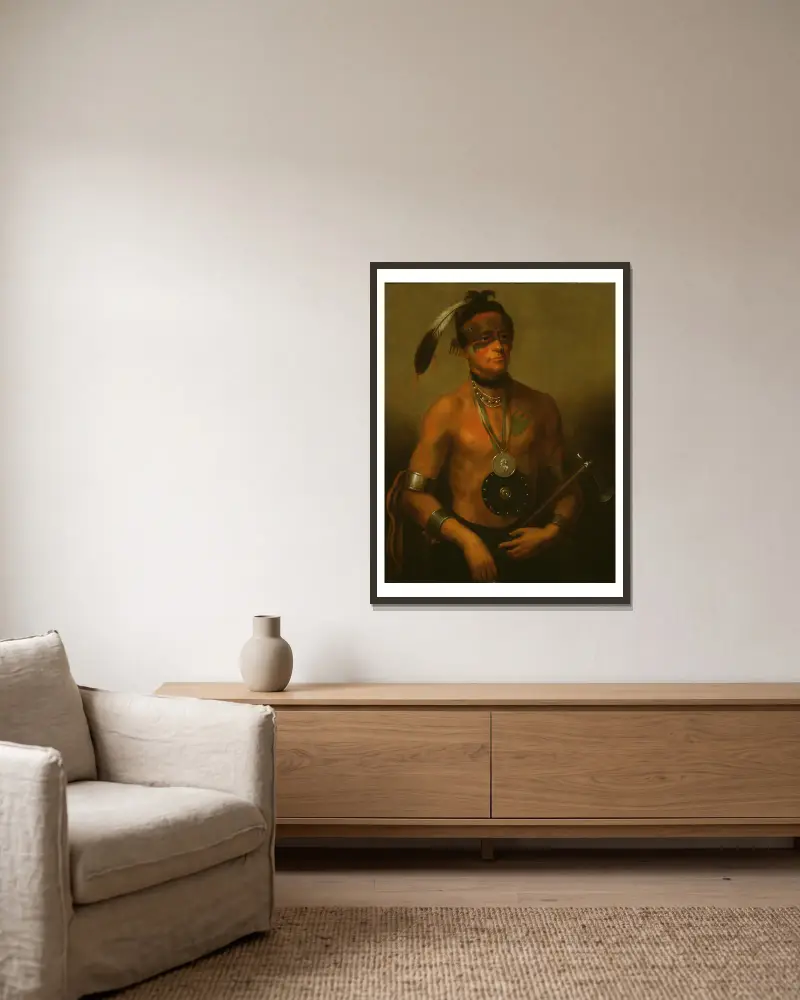 Hoo-Wan-Ne-Ka (Lilla älgen) von Henry Inman gerahmt an einer Wand