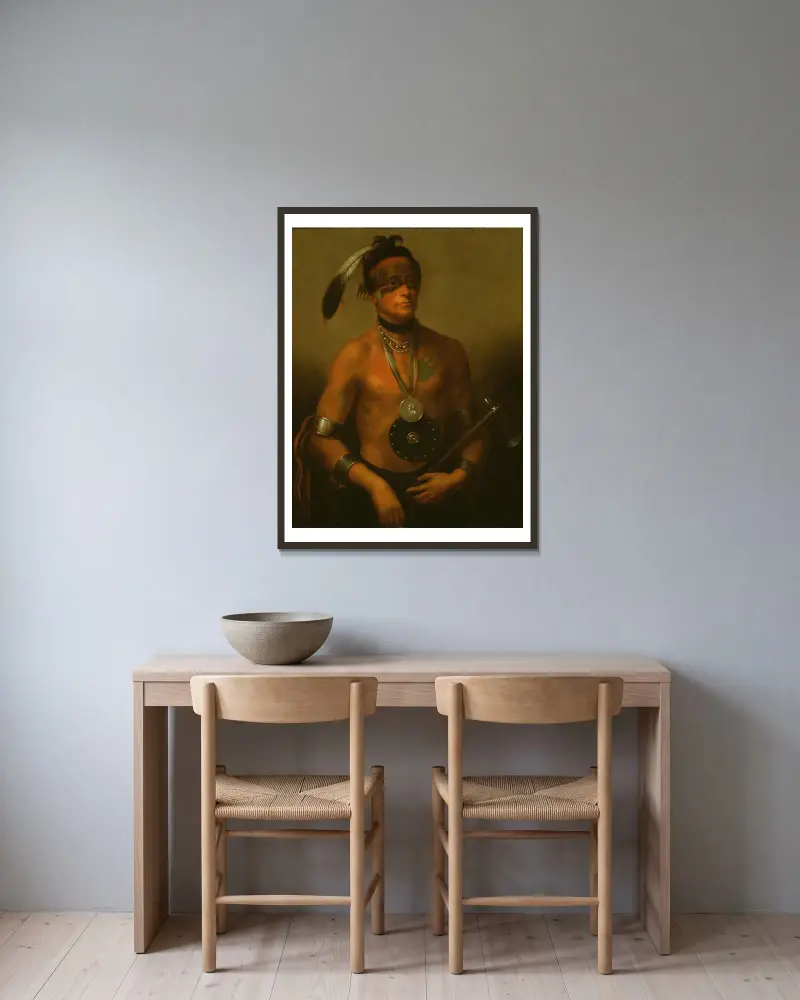 Hoo-Wan-Ne-Ka (Lilla älgen) von Henry Inman gerahmt an einer Wand