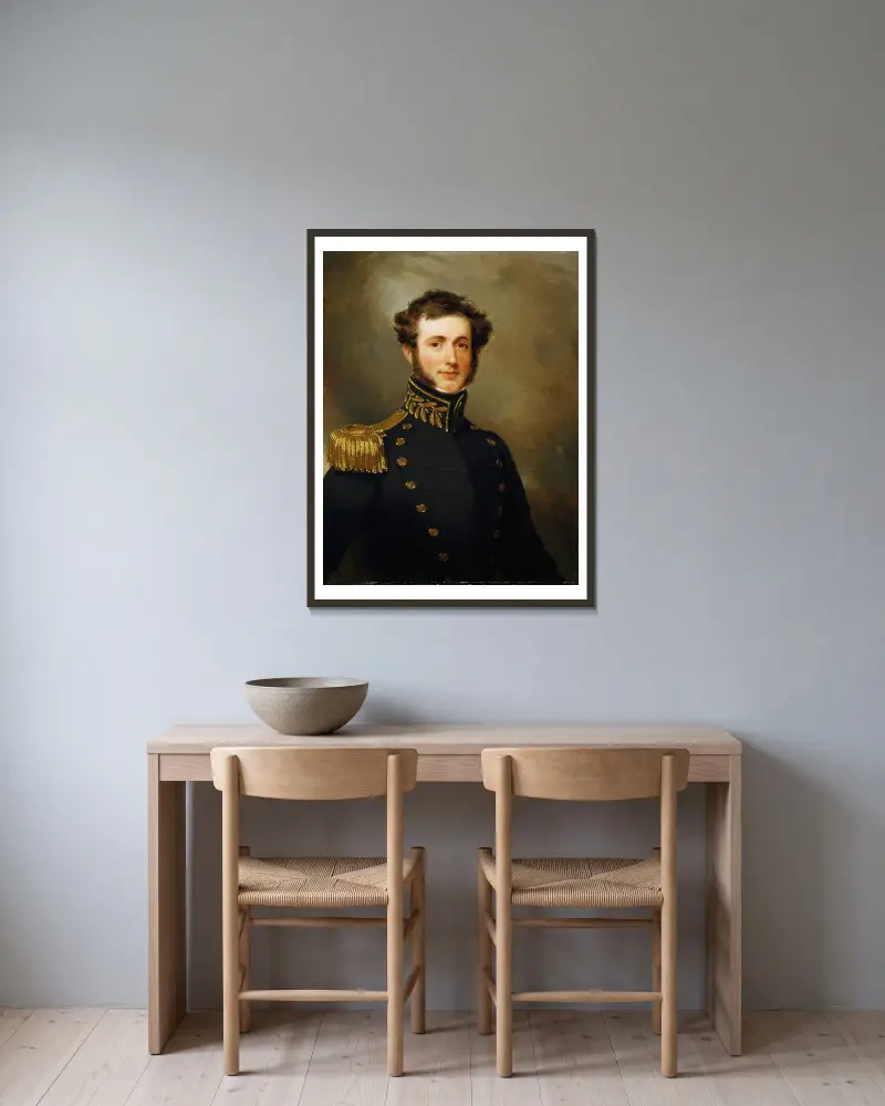 Löjtnant Philip Augustus Stockton av Henry Inman inramad på en vägg