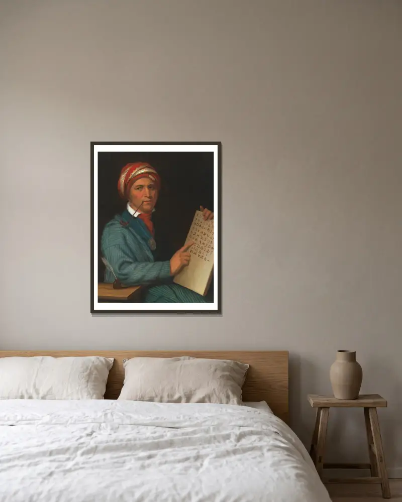 Sequoyah von Henry Inman gerahmt an einer Wand