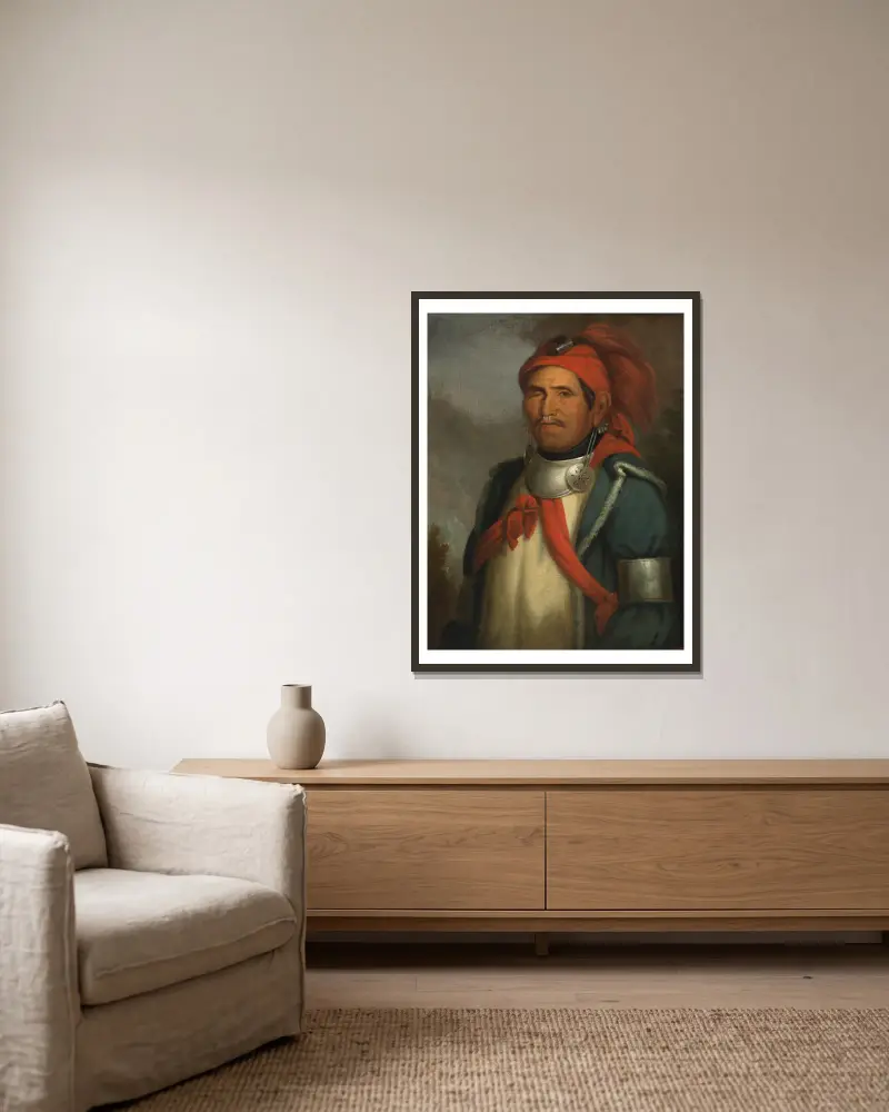 Tenskwatawa von Henry Inman gerahmt an einer Wand