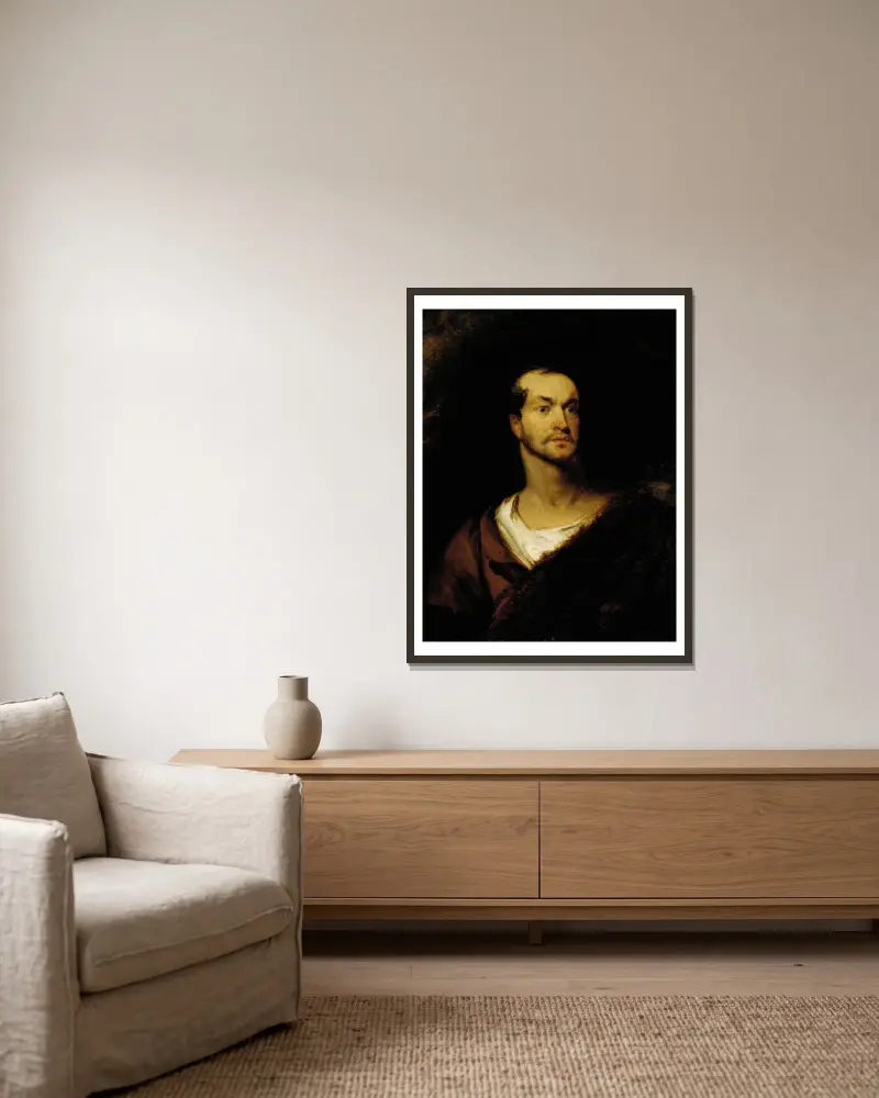 William Charles Macready als Wilhelm Tell von Henry Inman gerahmt an einer Wand