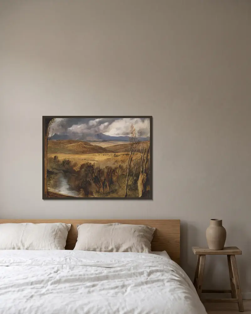 A Highland Landscape av Sir Edwin Henry Landseer inramad på en vägg