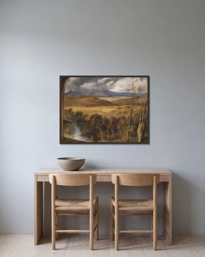 A Highland Landscape av Sir Edwin Henry Landseer inramad på en vägg
