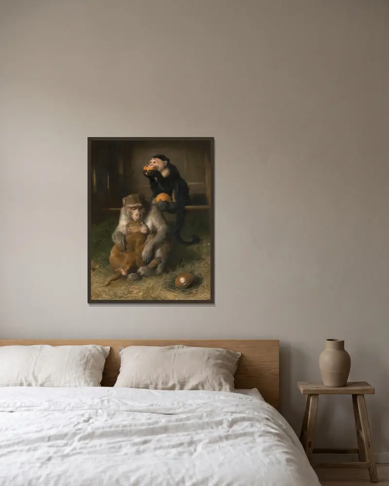 Doktorns besök hos fattiga släktingar på Zoological Gardens av Sir Edwin Henry Landseer inramad på en vägg