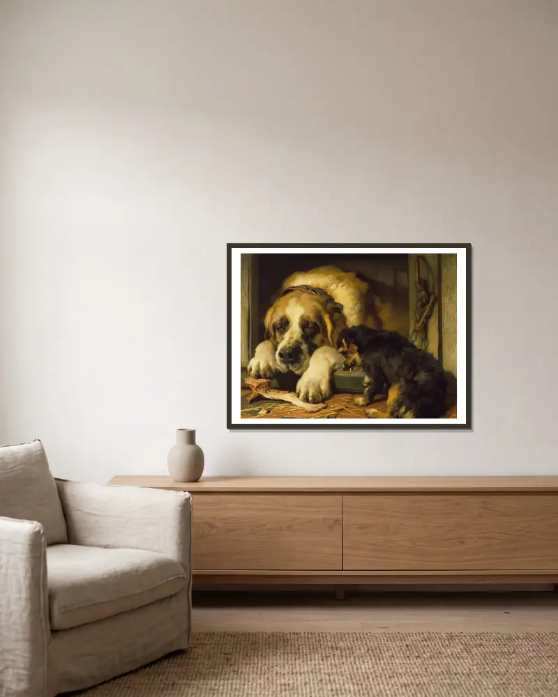 Wątpliwe okruchy, Sir Edwin Henry Landseer w ramie na ścianie