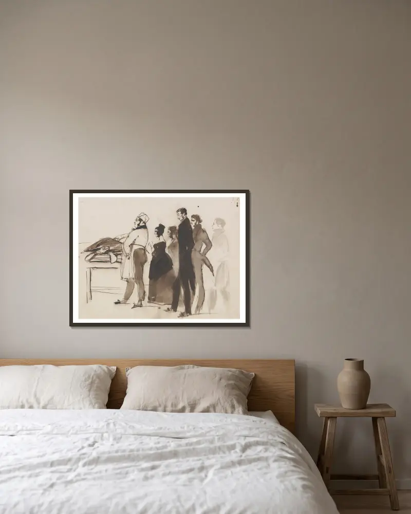 Sir Massey Storey beim Kochen der Schildkröte von Sir Edwin Henry Landseer gerahmt an einer Wand
