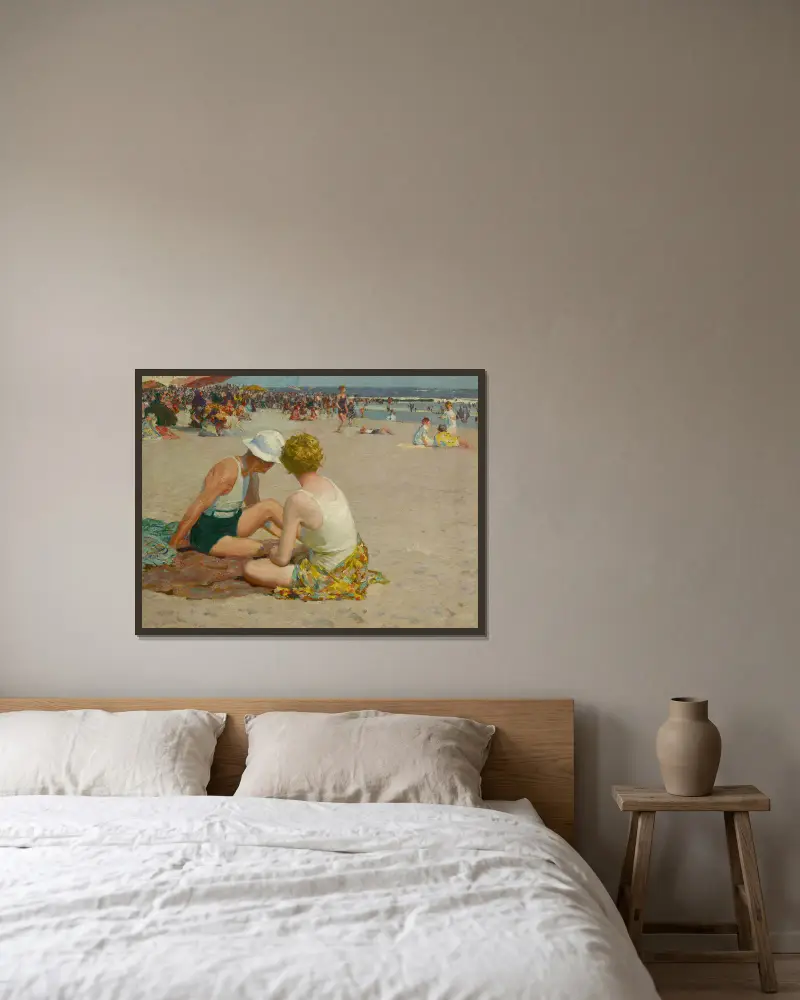 Ein Sommerurlaub von Edward Henry Potthast gerahmt an einer Wand