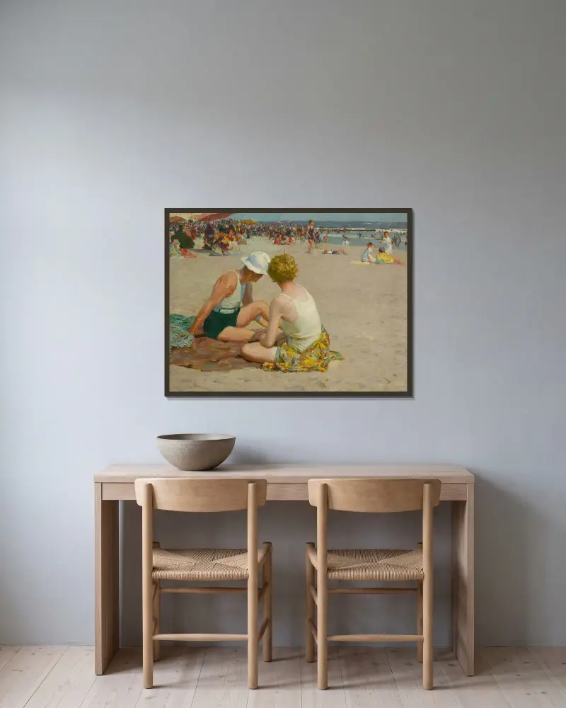 Ein Sommerurlaub von Edward Henry Potthast gerahmt an einer Wand