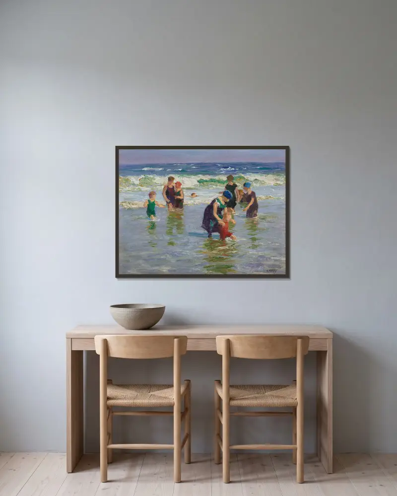 Badende von Edward Henry Potthast gerahmt an einer Wand