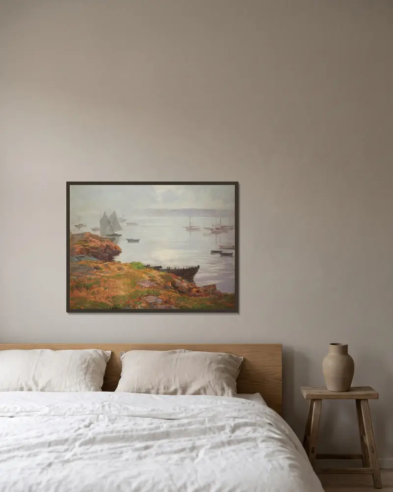 Landschaft von Edward Henry Potthast gerahmt an einer Wand