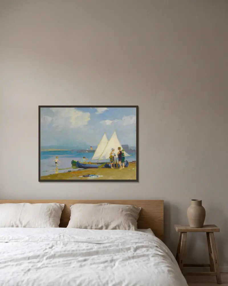 Die Konferenz von Edward Henry Potthast gerahmt an einer Wand
