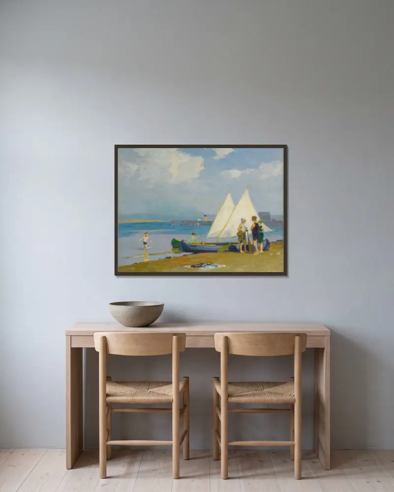Die Konferenz von Edward Henry Potthast gerahmt an einer Wand