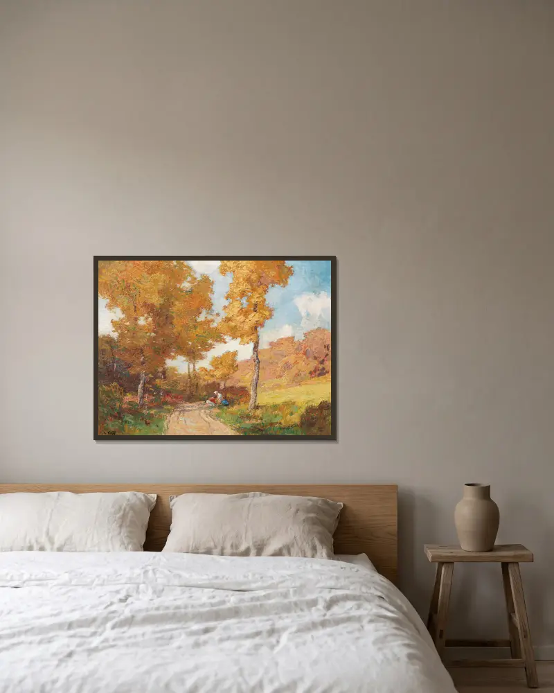 Ohne Titel von Edward Henry Potthast gerahmt an einer Wand