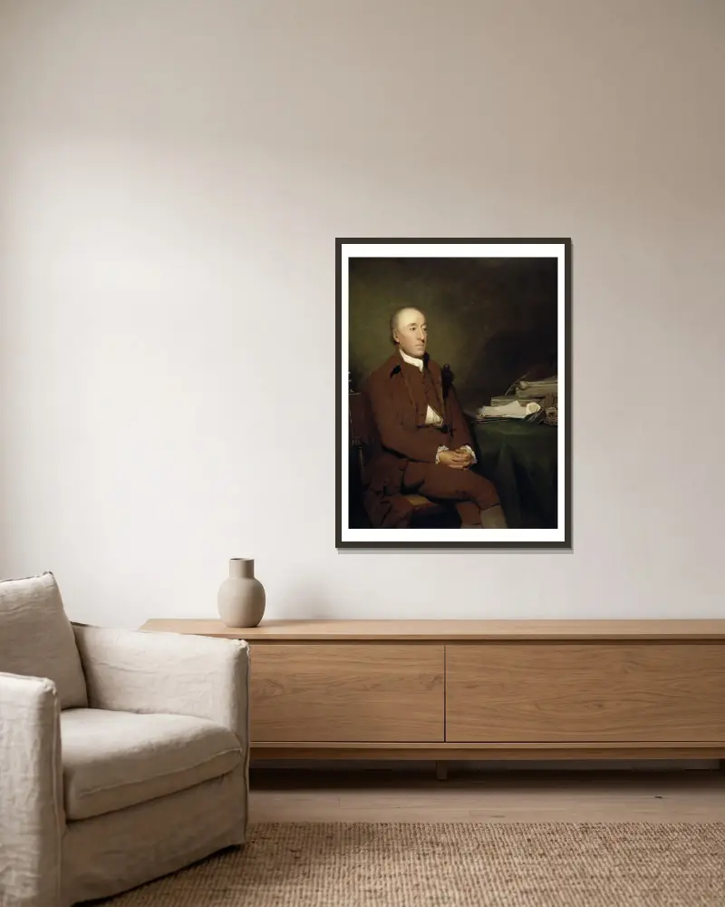 James Hutton, 1726 – 1797. Geologist av Sir Henry Raeburn inramad på en vägg