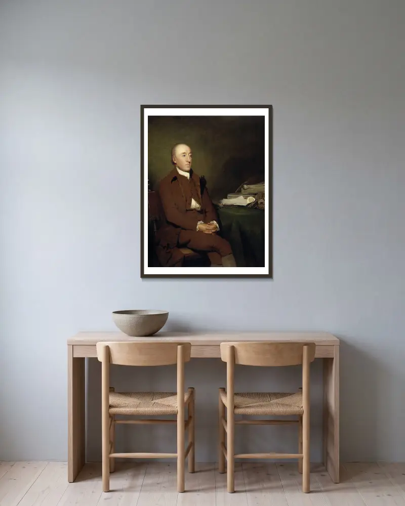 James Hutton, 1726 – 1797. Geologist av Sir Henry Raeburn inramad på en vägg