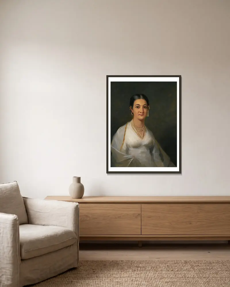 Portrait of a young indian woman av Sir Henry Raeburn inramad på en vägg