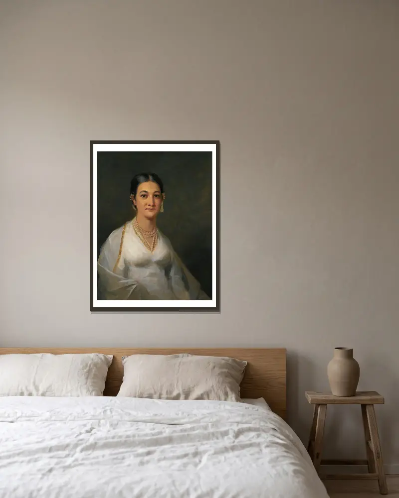 Portrait of a young indian woman av Sir Henry Raeburn inramad på en vägg