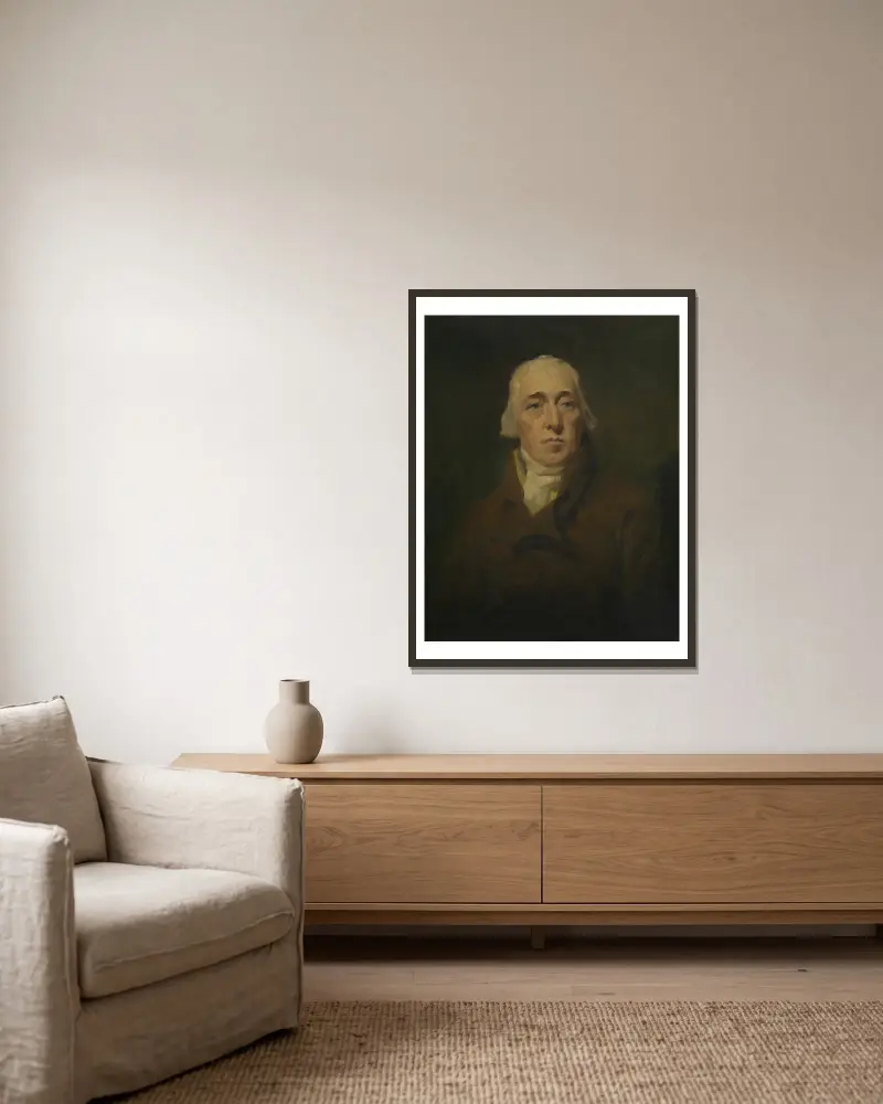 Portrait of Alexander Edgar av Sir Henry Raeburn inramad på en vägg