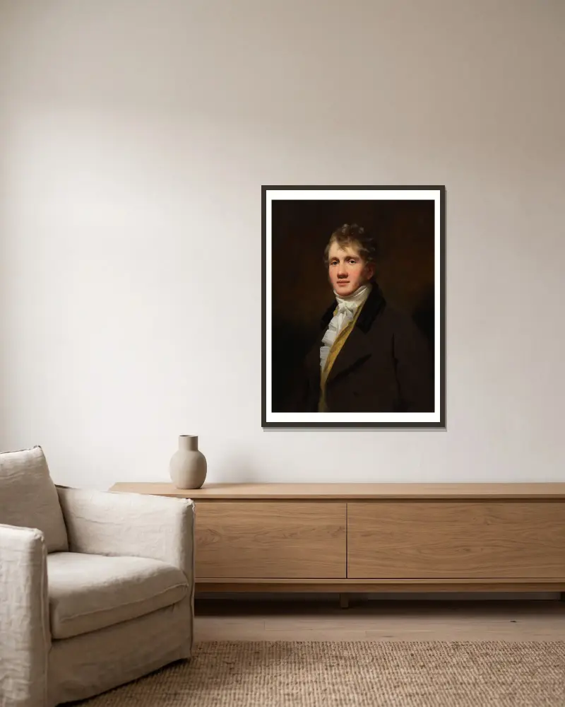 Porträtt av Hugh Hope av Sir Henry Raeburn inramad på en vägg