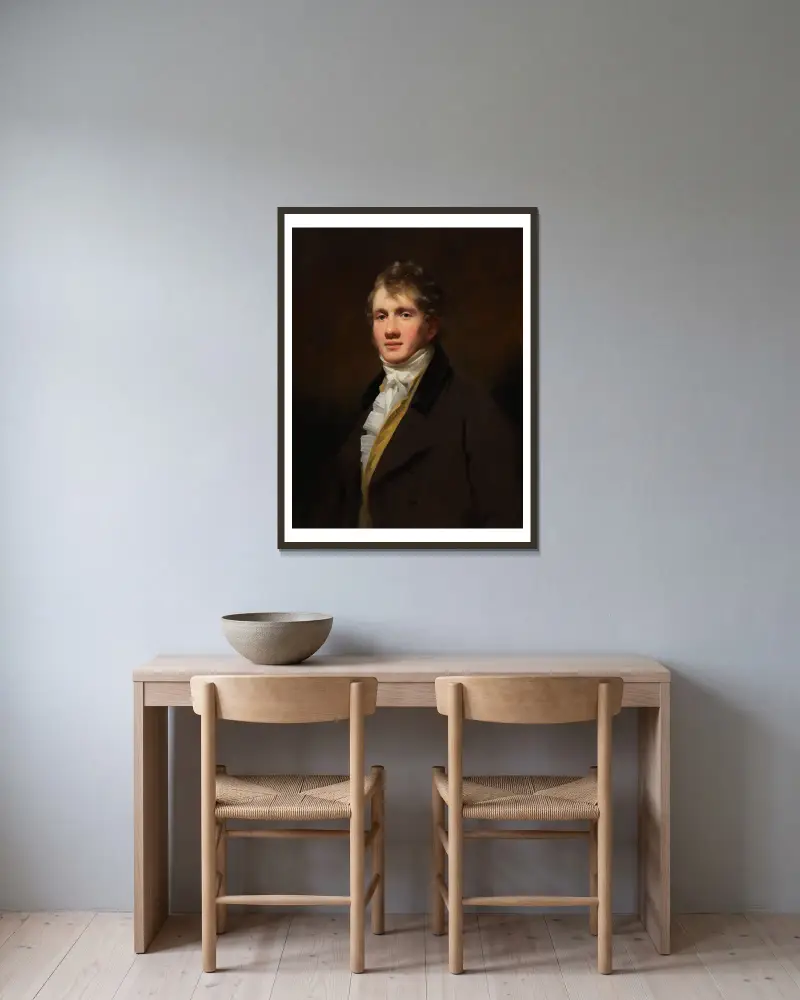 Porträtt av Hugh Hope av Sir Henry Raeburn inramad på en vägg