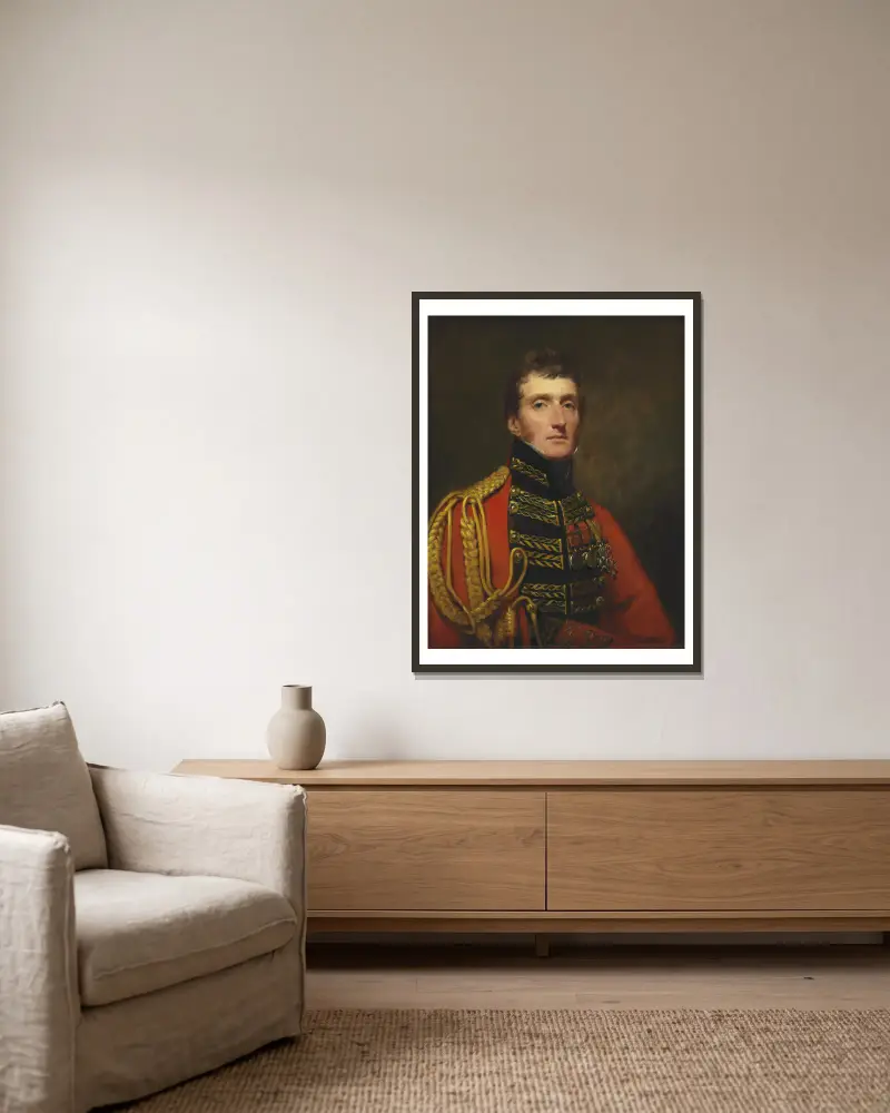 Porträtt av generallöjtnant William Stuart av Sir Henry Raeburn inramad på en vägg