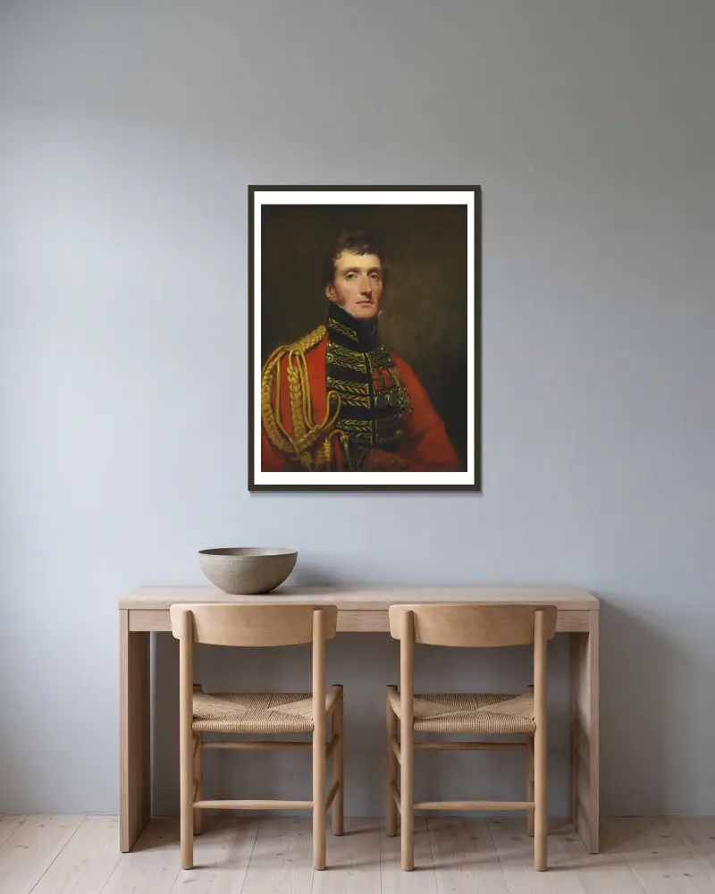 Porträtt av generallöjtnant William Stuart av Sir Henry Raeburn inramad på en vägg