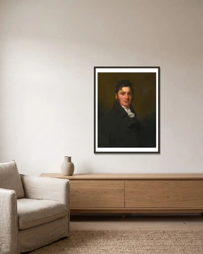 Porträtt av Ralph Anthony Ironside av Tannochside, Lanarkshire av Sir Henry Raeburn inramad på en vägg