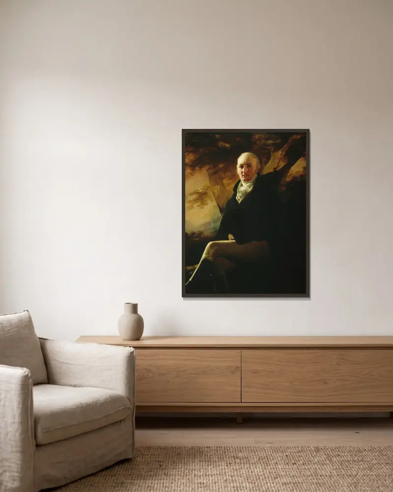 Sir James Montgomery, Second Baronet of Stanhope av Sir Henry Raeburn inramad på en vägg
