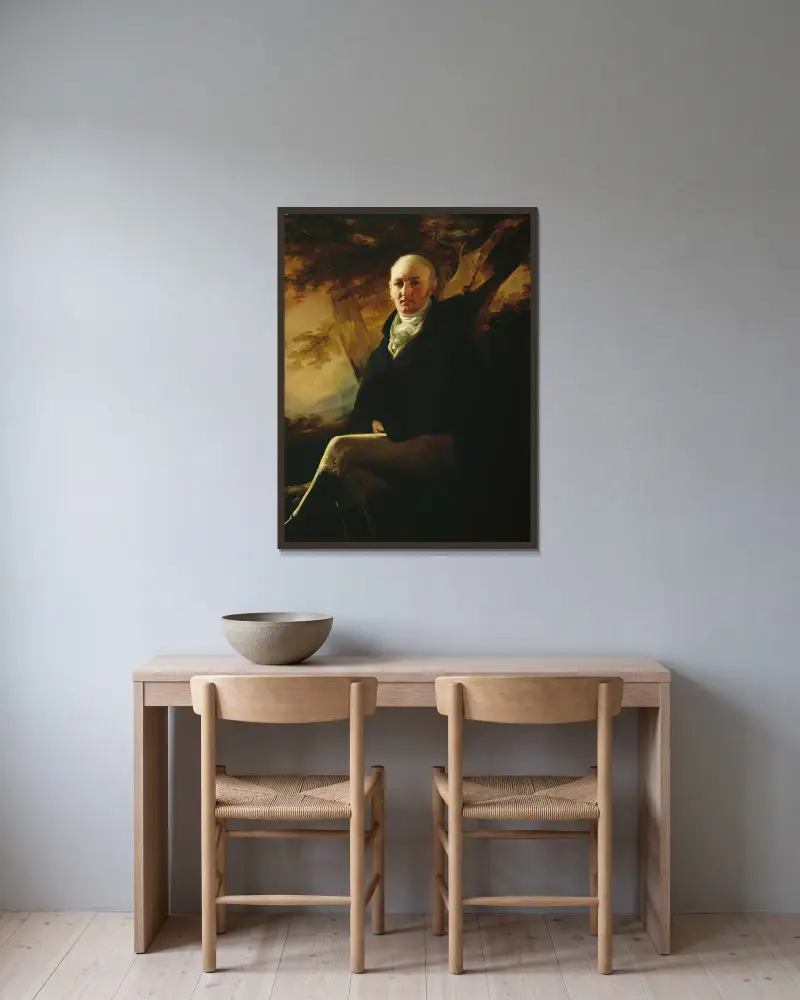 Sir James Montgomery, Second Baronet of Stanhope av Sir Henry Raeburn inramad på en vägg