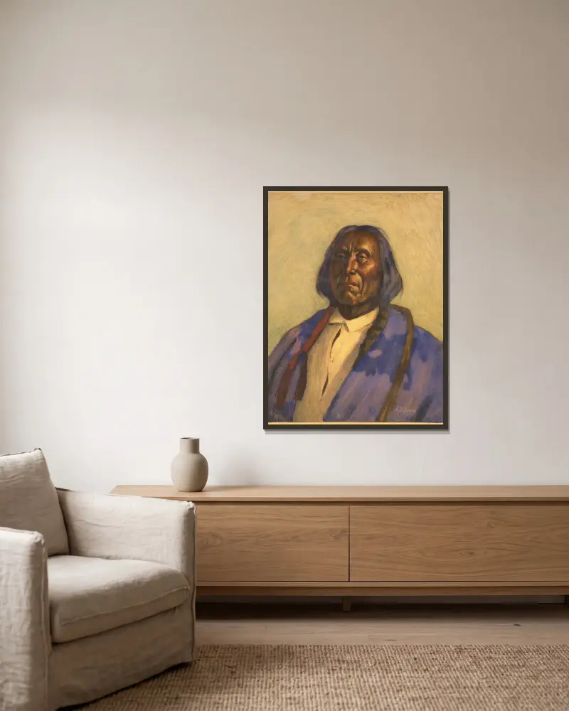 Chief Red Cloud – Sioux, Joseph Henry Sharp w ramie na ścianie