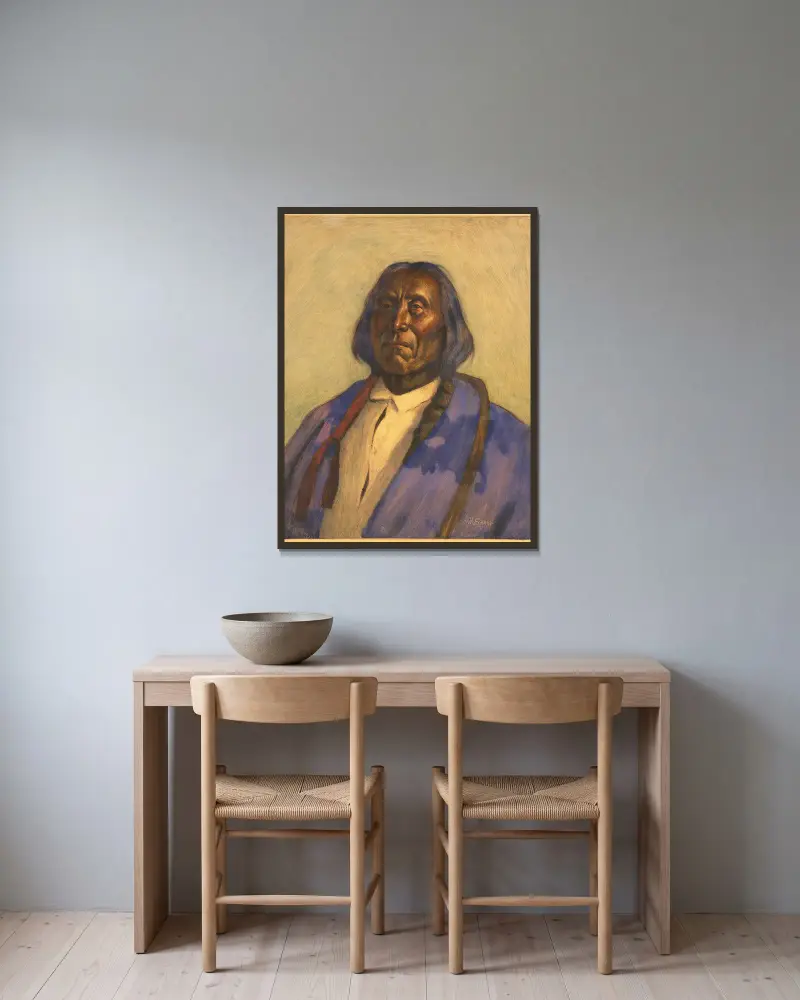 Chief Red Cloud – Sioux, Joseph Henry Sharp w ramie na ścianie