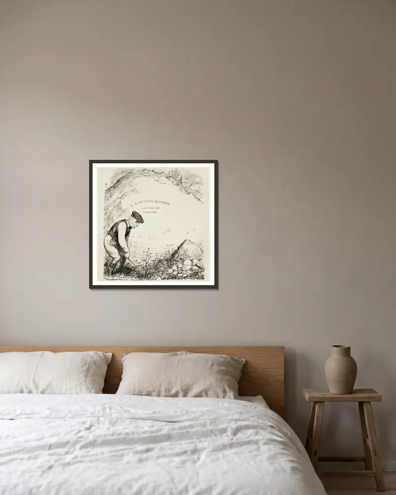 Eine schlechte Lüge von William Henry Walker gerahmt an einer Wand