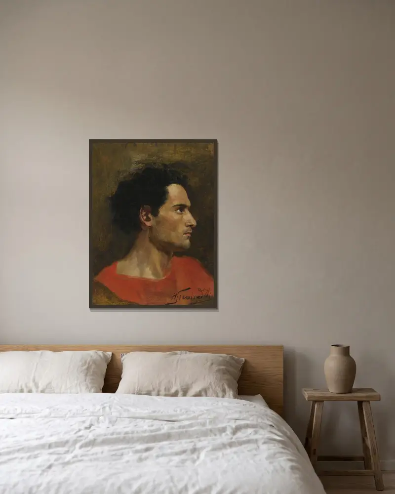 Mann im Profil von Henryk Siemiradzki gerahmt an einer Wand