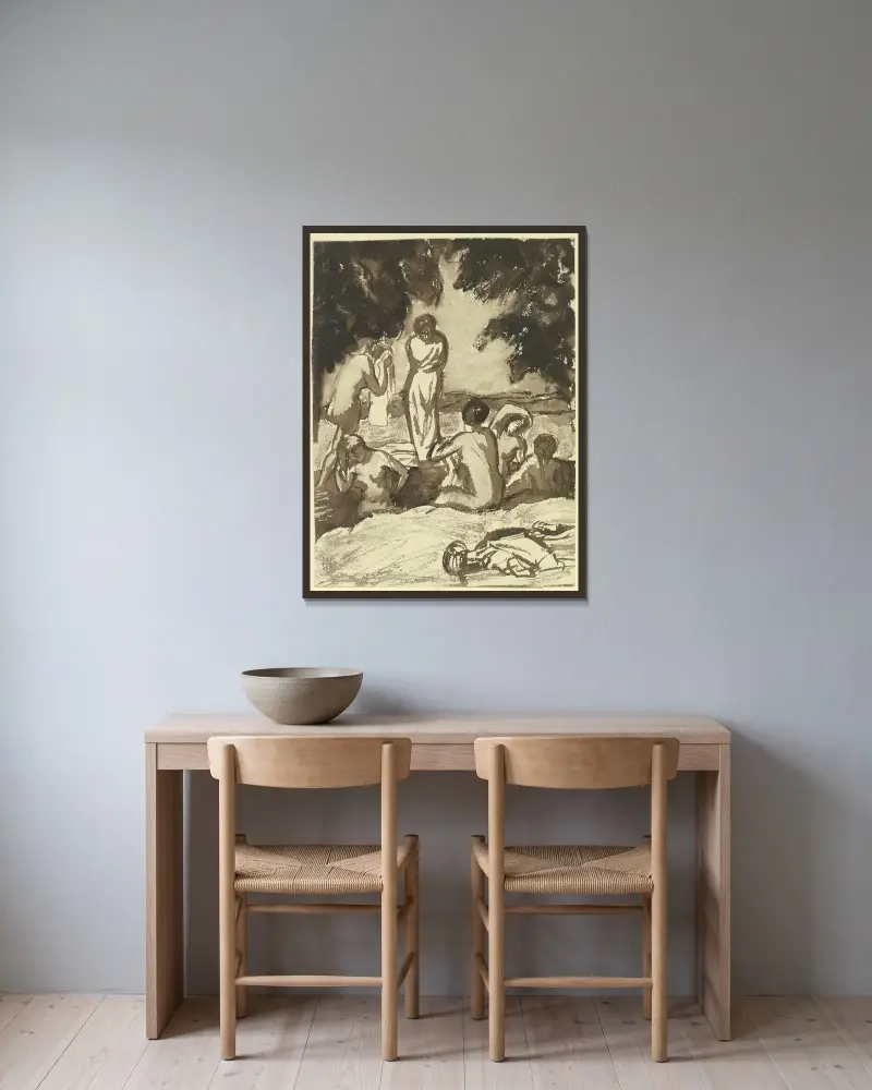 Koupající se ženy, Hermann Lismann v rámu na stěně
