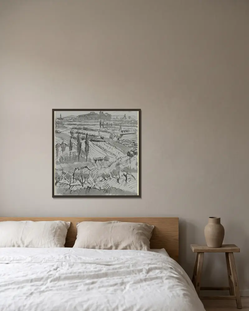 Blick auf Fort St. André bei Villeneuve av Hermann Lismann inramad på en vägg