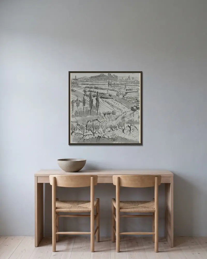 Blick auf Fort St. André bei Villeneuve av Hermann Lismann inramad på en vägg