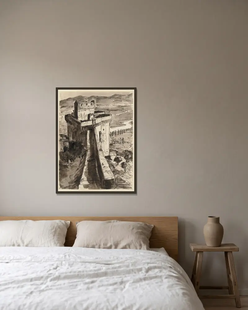 Fort Saint-André i Villeneuve-lès-Avignon – nr 2 av Hermann Lismann inramad på en vägg