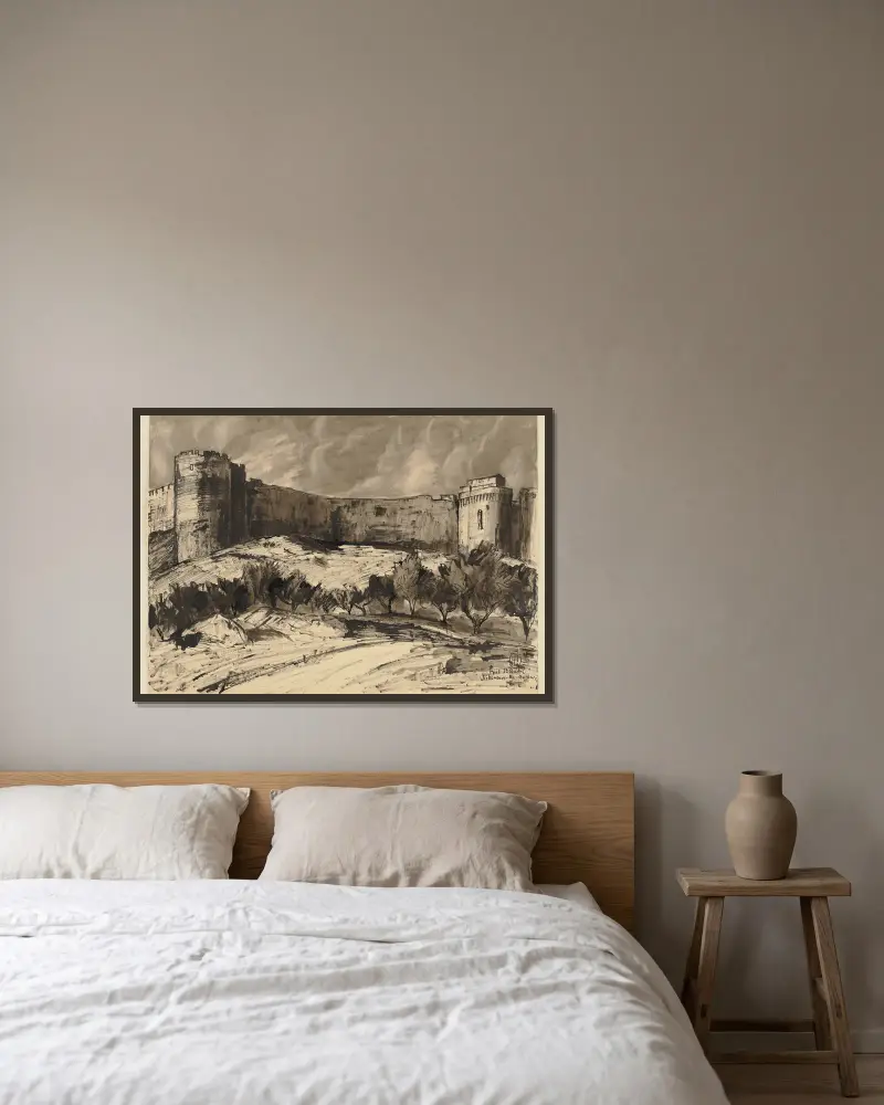 Fort Saint-André in Villeneuve-les-Avignon – nr 1 av Hermann Lismann inramad på en vägg
