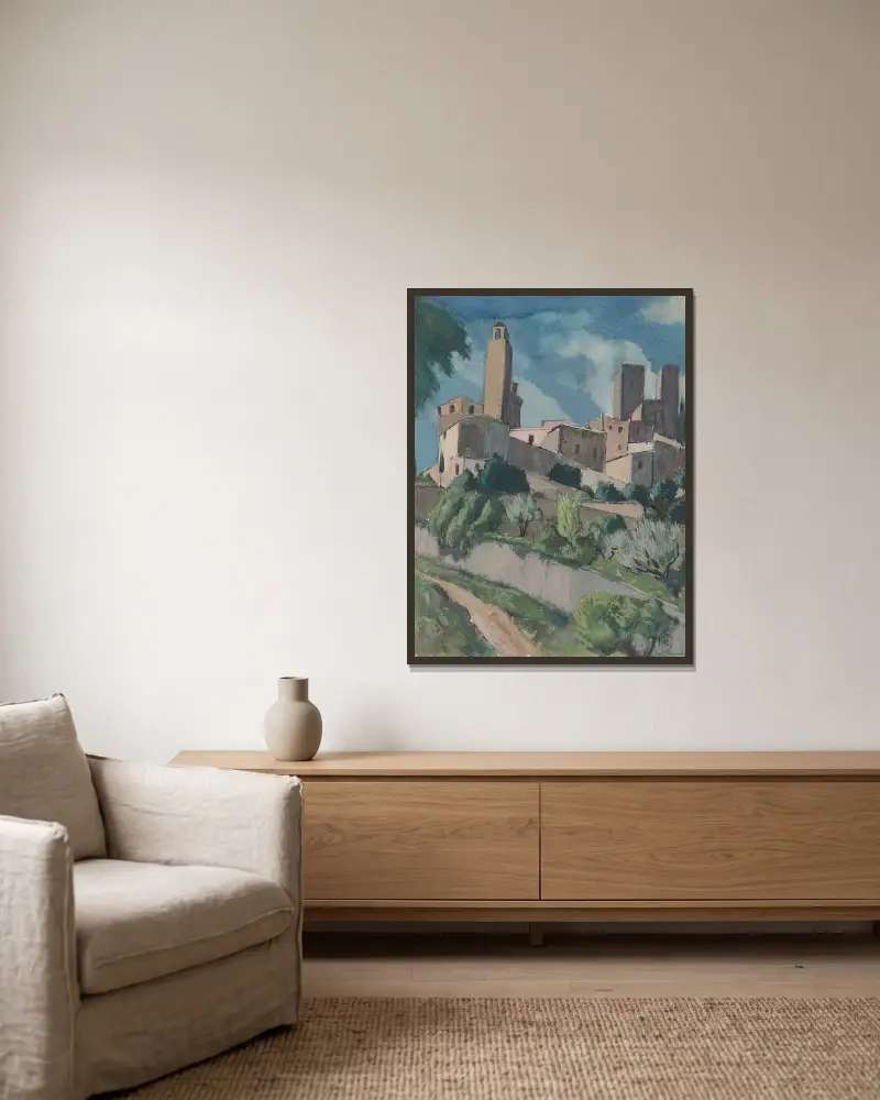 San Gimignano, 1922, Hermann Lismann w ramie na ścianie