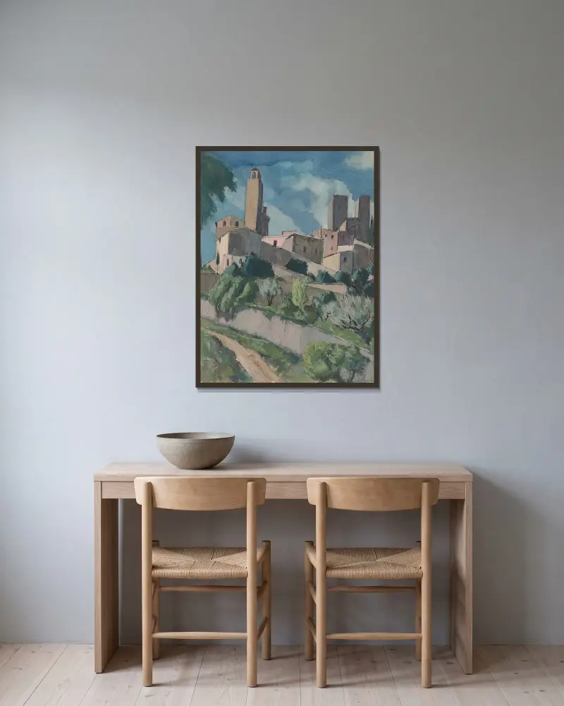 San Gimignano, 1922, Hermann Lismann w ramie na ścianie