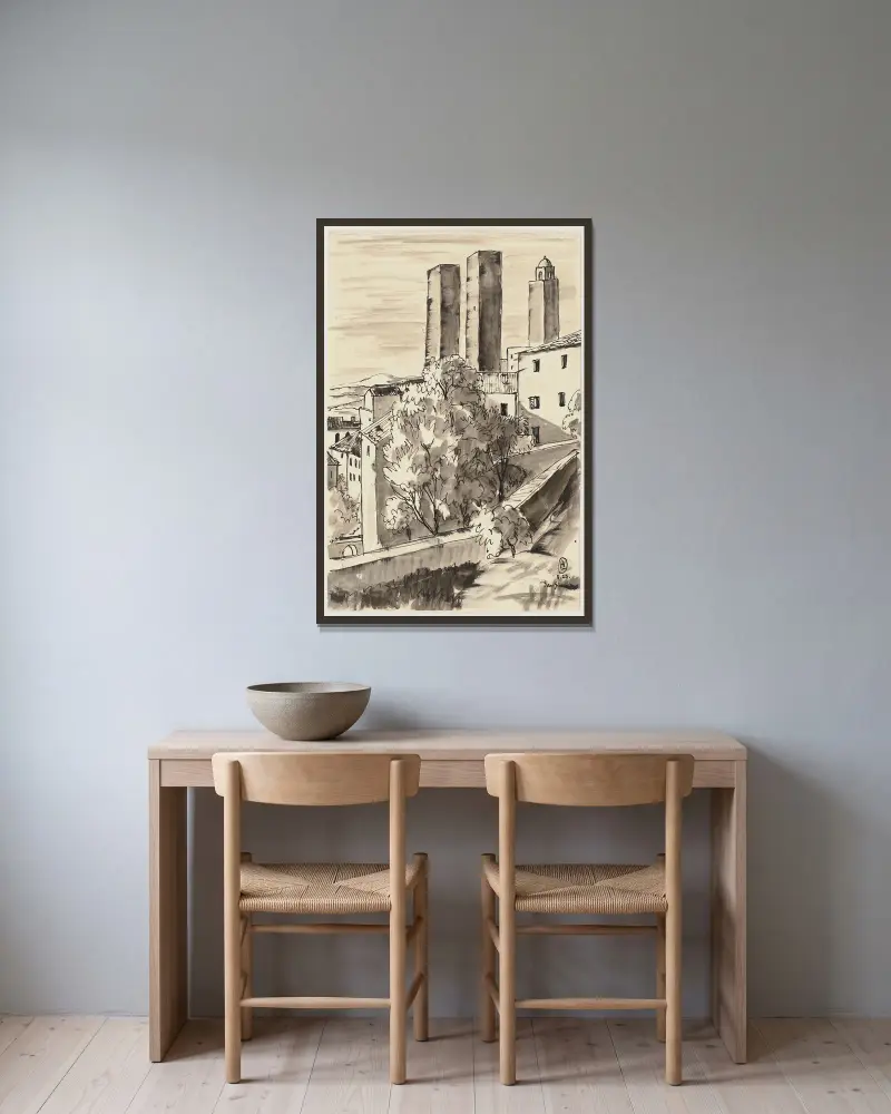 San Gimignano, 1923 – Nr. 1 von Hermann Lismann gerahmt an einer Wand