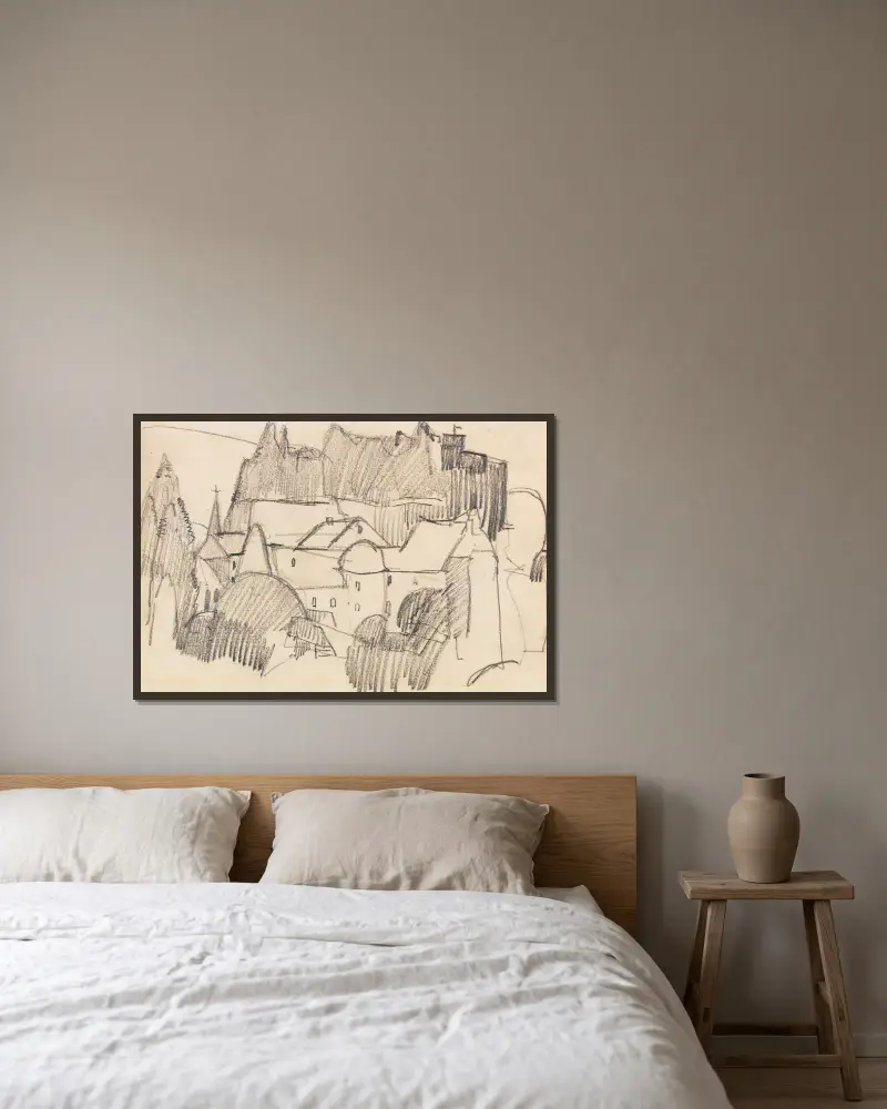 Burg Monschau von Hermann Stenner gerahmt an einer Wand