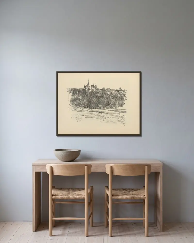Blick auf Grodno av Hermann Struck inramad på en vägg