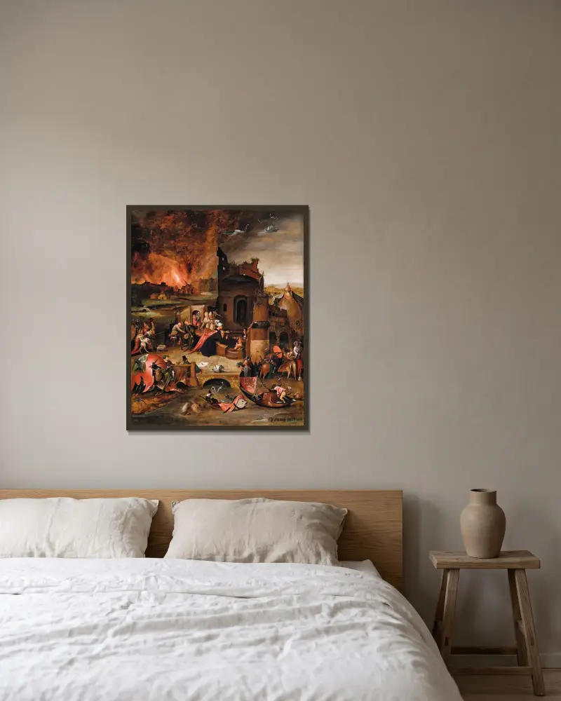 The Temptation of Saint Anthony the Great, Hieronymus Bosch w ramie na ścianie