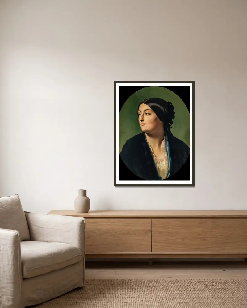 Jeanne Elisabeth, känd som Isabelle Hittorf av Jean-Hippolyte Flandrin inramad på en vägg